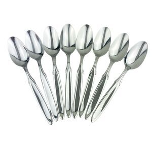 8 x Oneida Berkshire Teaspoons Spoons Stainless 18/10 Glossy 6” Spoon Flatware